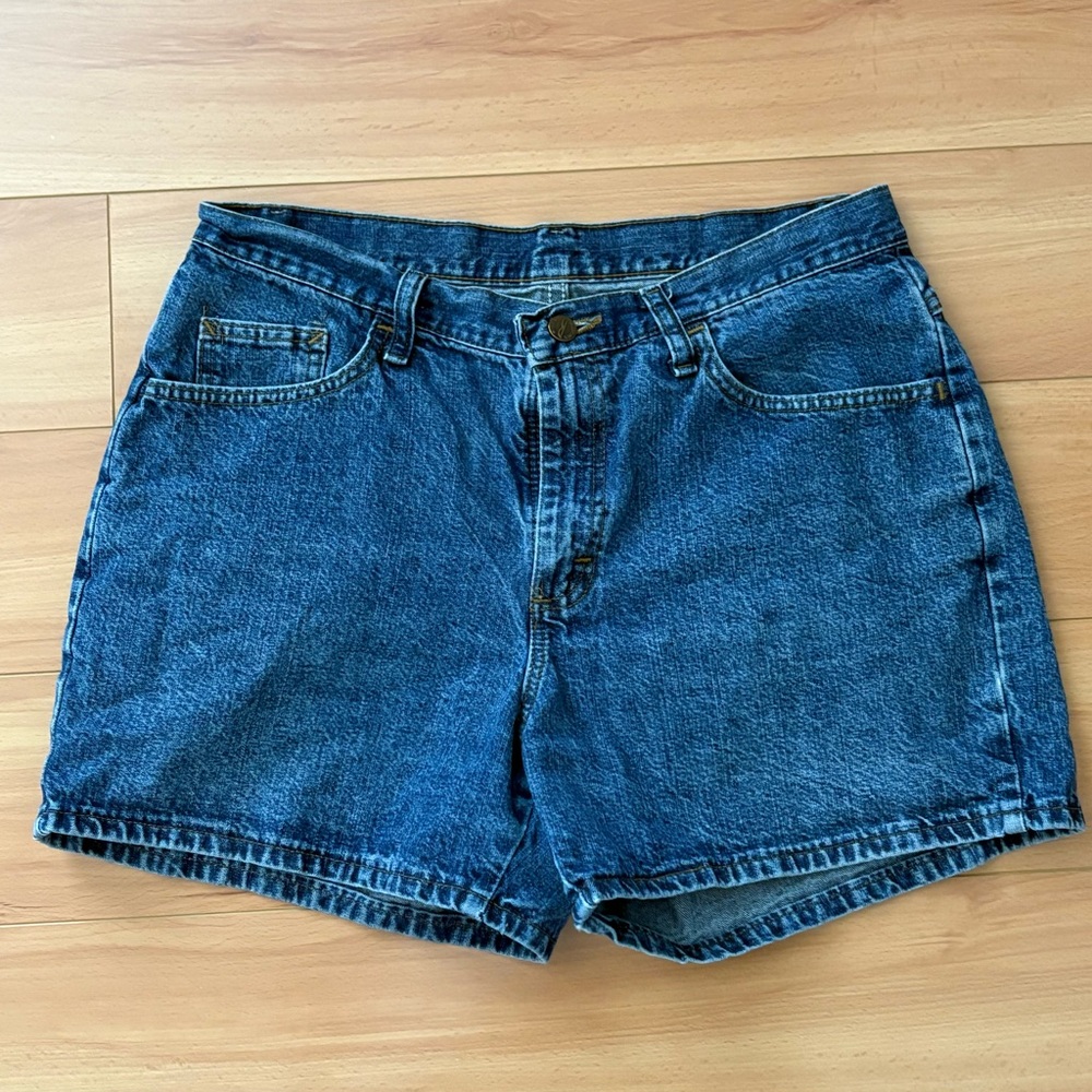 Classic Denim Blue Women's Shorts, Size 12, 100% Cotton